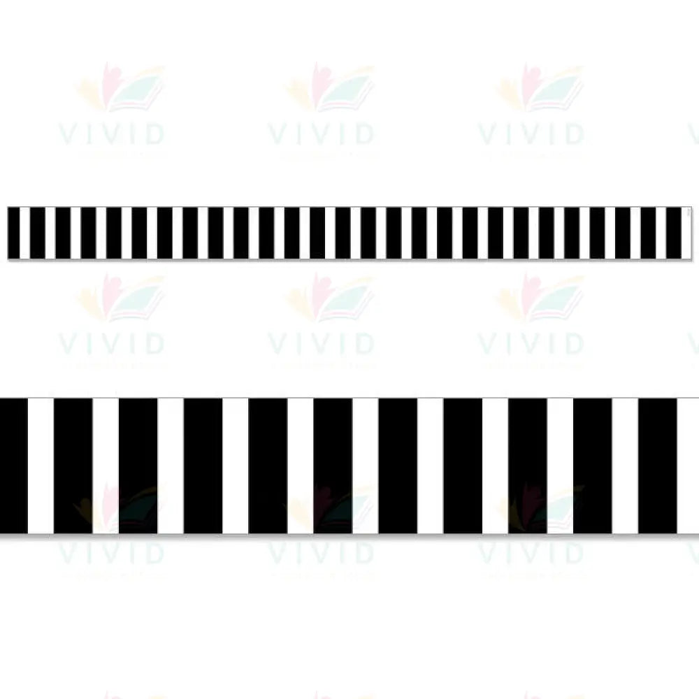 10458 Striped Black Straight Border - Bulletin Trimmers