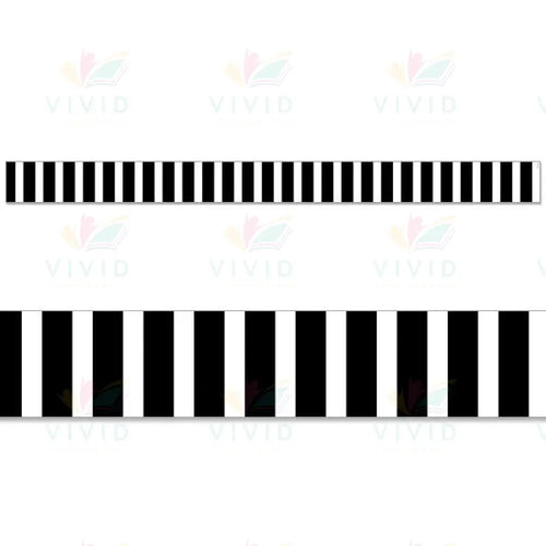 10458 Striped Black Straight Border - Bulletin Trimmers