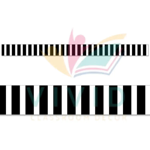 10458 Striped Black Straight Border - Bulletin Trimmers