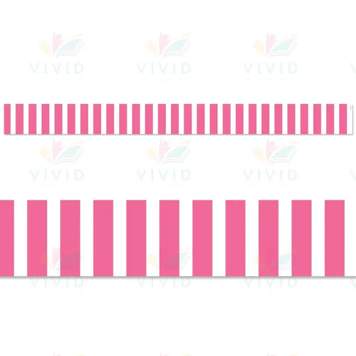 10499 Striped Pink Straight Border - Bulletin Trimmers