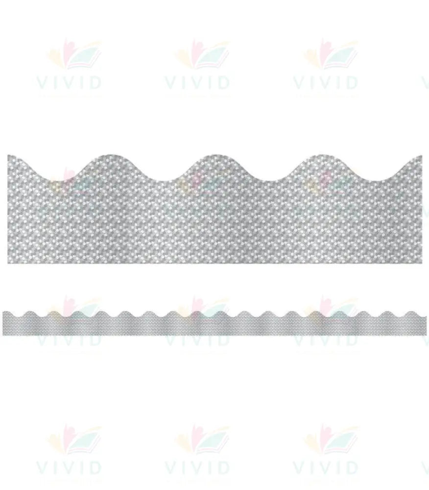 108098 SILVER SPARKLE SCALLOPED BULLETIN BOARD BORDERS - Bulletin Trimmers