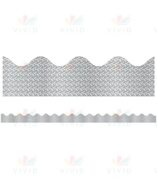 108098 SILVER SPARKLE SCALLOPED BULLETIN BOARD BORDERS - Bulletin Trimmers