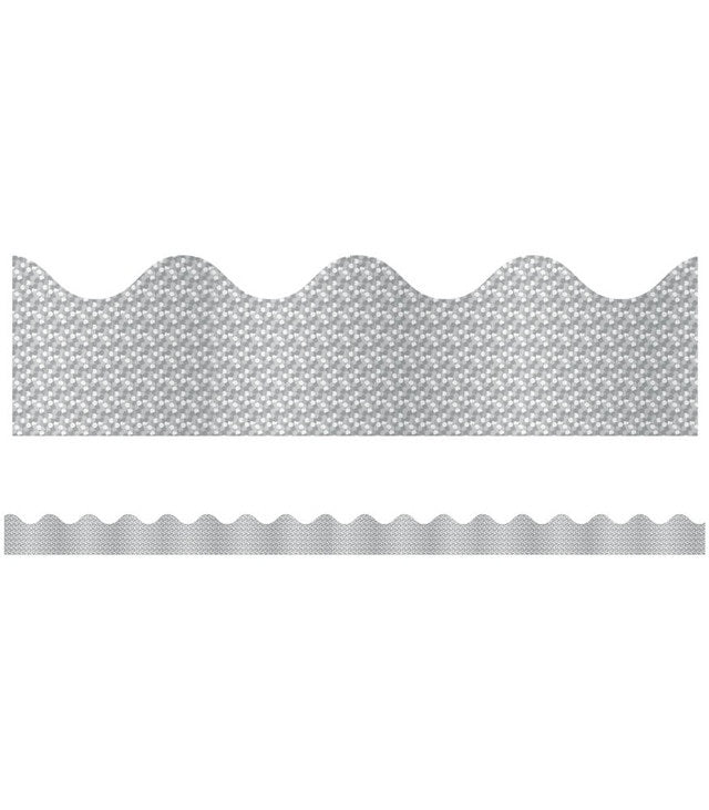 108098 SILVER SPARKLE SCALLOPED BULLETIN BOARD BORDERS