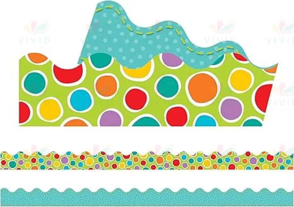 108182 Double Sided Sorbet Polka dot Border - Bulletin Trimmers