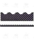 108322 Gold Glitter and Navy Stripe Scalloped Bulletin Board Borders - Bulletin Trimmers