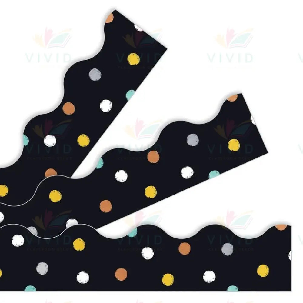 108420 BLACK BASE POLKA DOT BORDER - Bulletin Trimmers