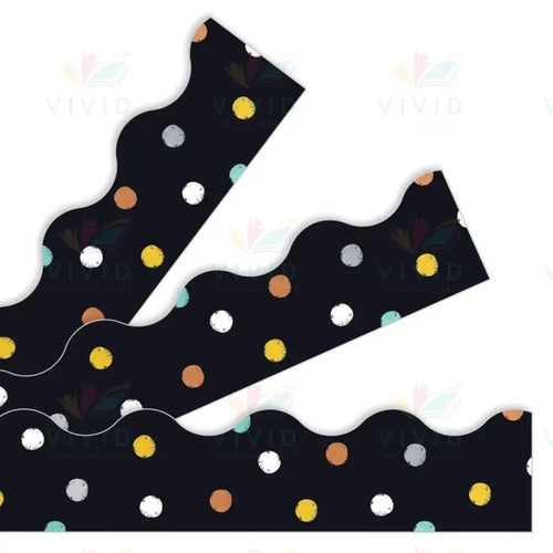 108420 BLACK BASE POLKA DOT BORDER - Bulletin Trimmers