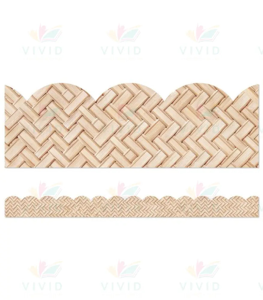 108523 Woven Bamboo Bulletin Board Border - Bulletin Trimmers