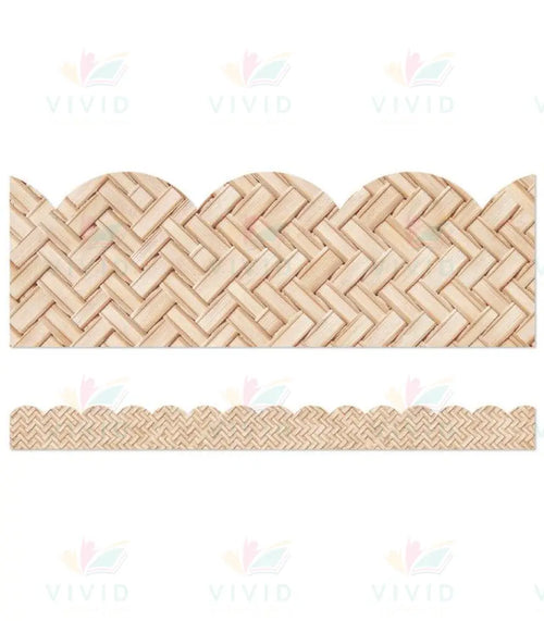 108523 Woven Bamboo Bulletin Board Border - Bulletin Trimmers