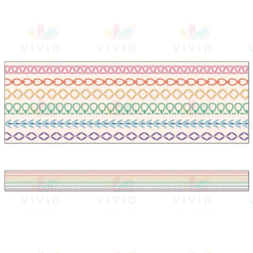 108545 Rainbow Stitched Straight Bulletin Board Borders - Bulletin Trimmers