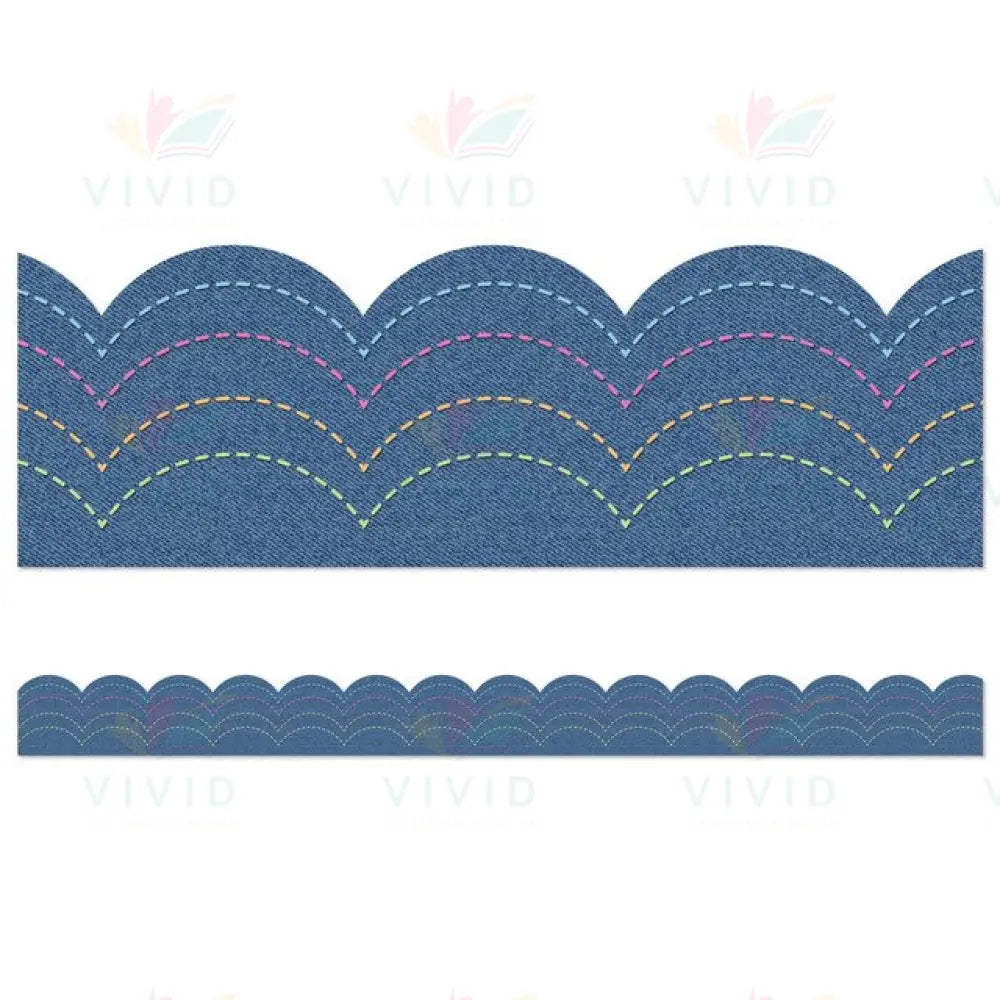 108546 DENIM SCALLOPED BORDER - Bulletin Trimmers