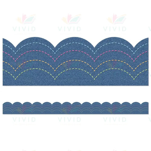 108546 DENIM SCALLOPED BORDER - Bulletin Trimmers