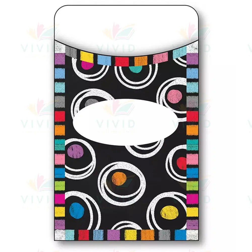 121008 Black Swirl Colorful Library Pockets - 3x5’’ - Classroom Management and Teacher Aid