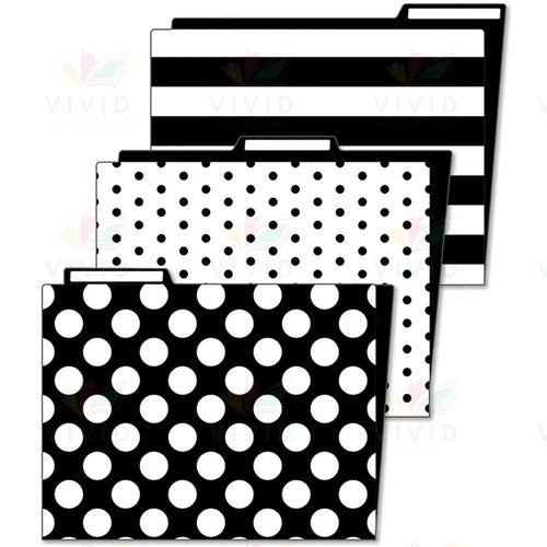 136087 File Folders Black and White - Classroom Management and Teacher Aid
