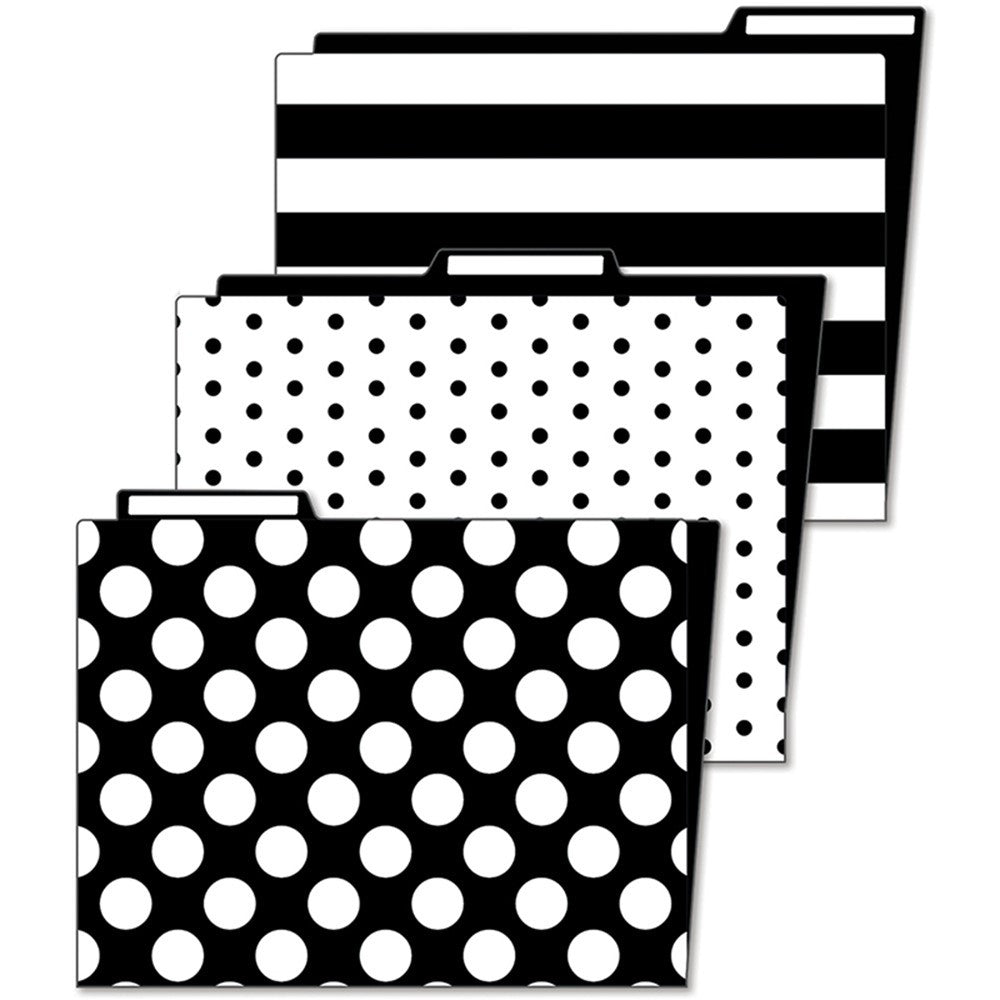 136087 File Folders Black and White