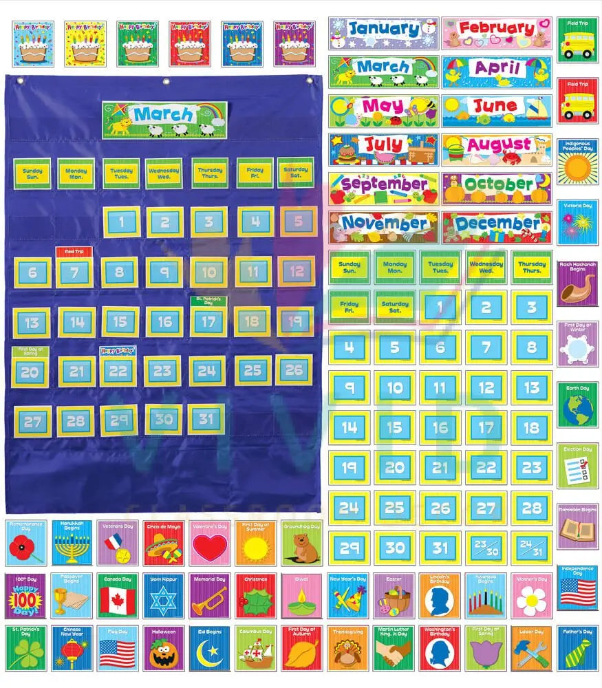 158156 Pocket Calendar Chart - 25x35’’ - Calendars