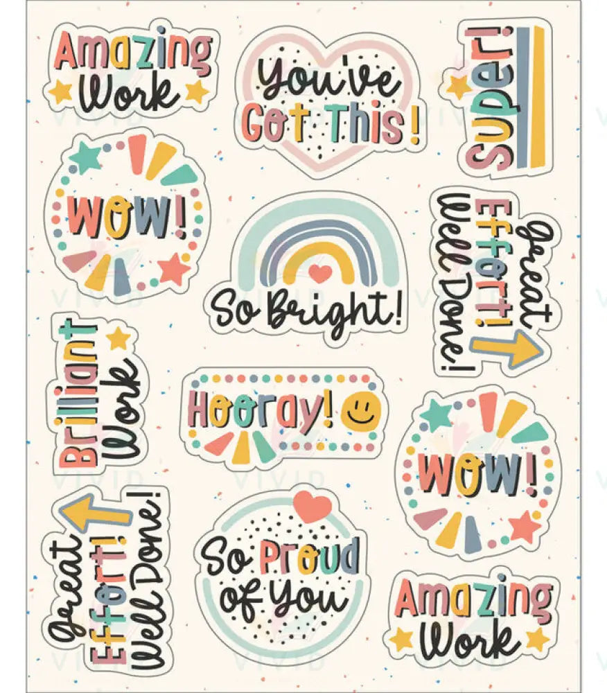 168325 MOTIVATIONAL STICKERS - 1’’ - Classroom Management and Teacher Aid
