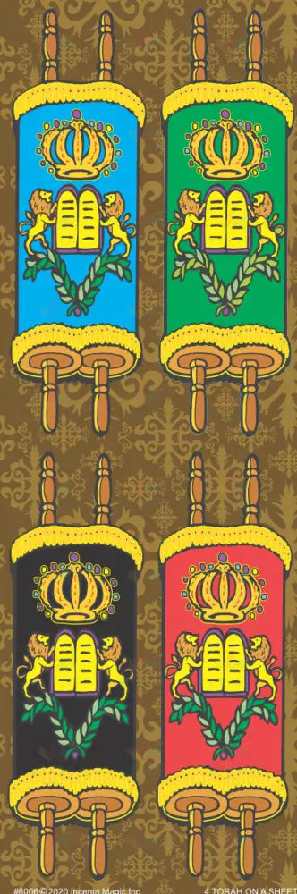 2072A SEFER TORAH STICKERS - 6 SHEETS - Classroom Management and Teacher Aid