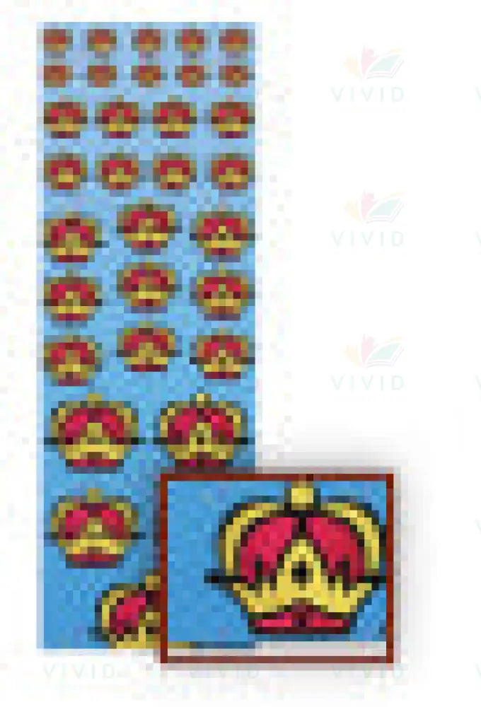 2074 CROWN STICKERS - 6 SHEETS - Classroom Management and Teacher Aid