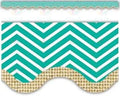 63279 Chevron Burlap Scalloped Border Trim - Bulletin Trimmers