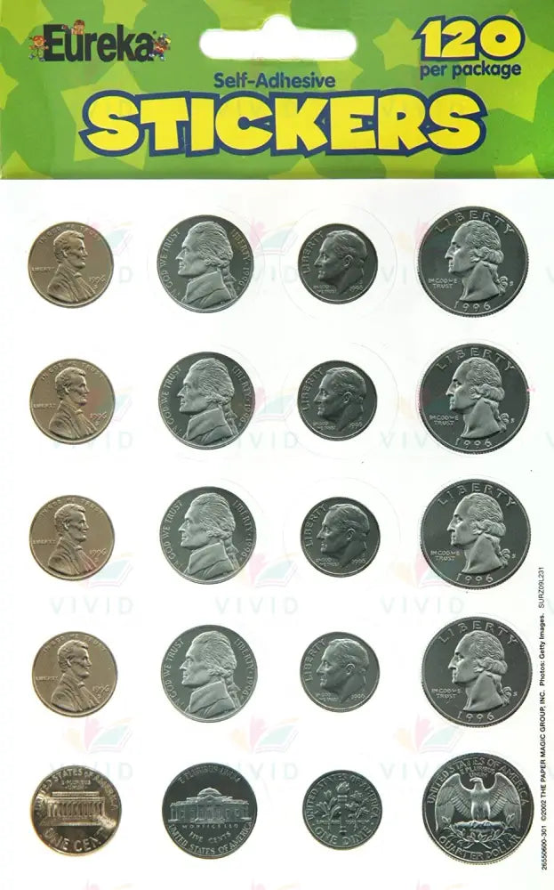 655060 Coin Stickers - various - Classroom Management and Teacher Aid