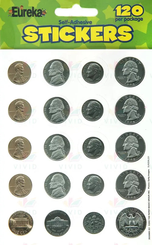 655060 Coin Stickers - various - Classroom Management and Teacher Aid