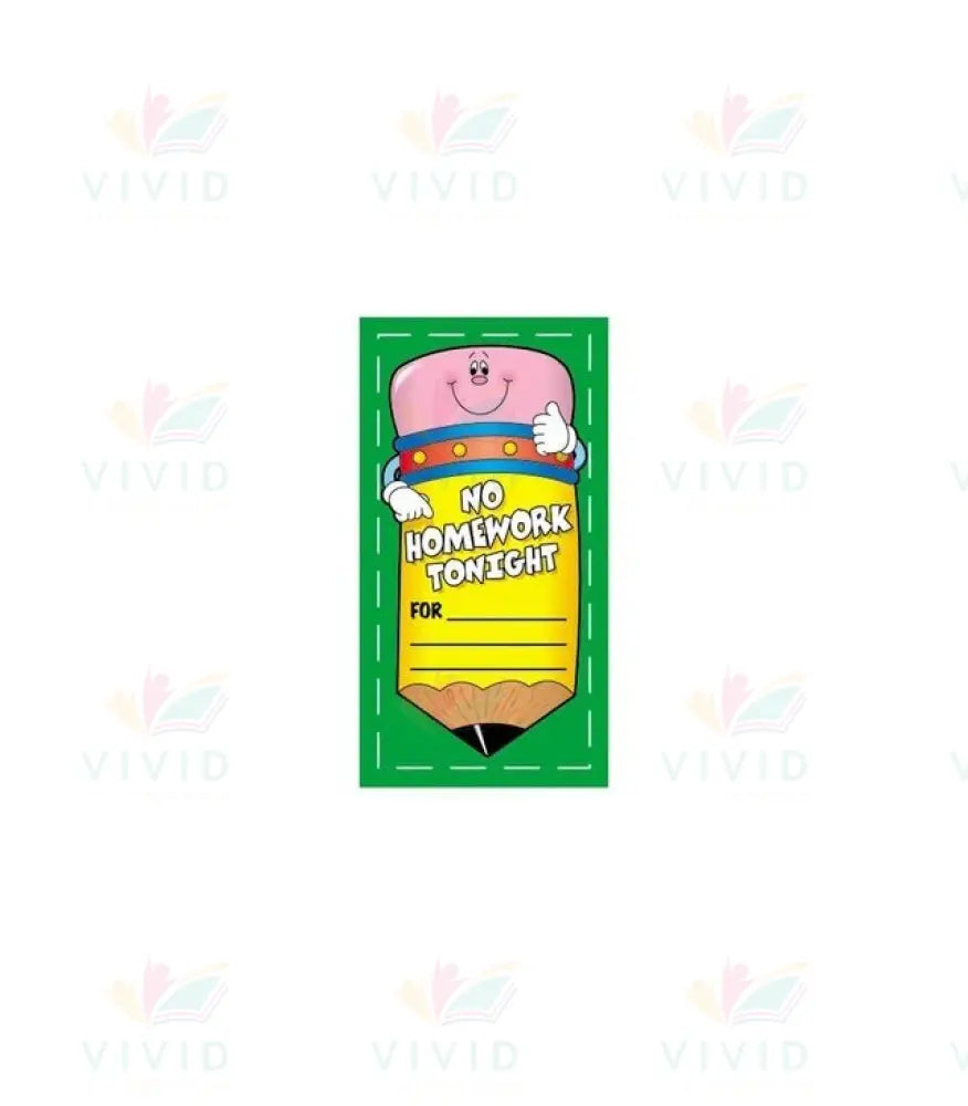 75584 No Homework Tonight Coupon - 2.5x5’’ - Classroom Management and Teacher Aid