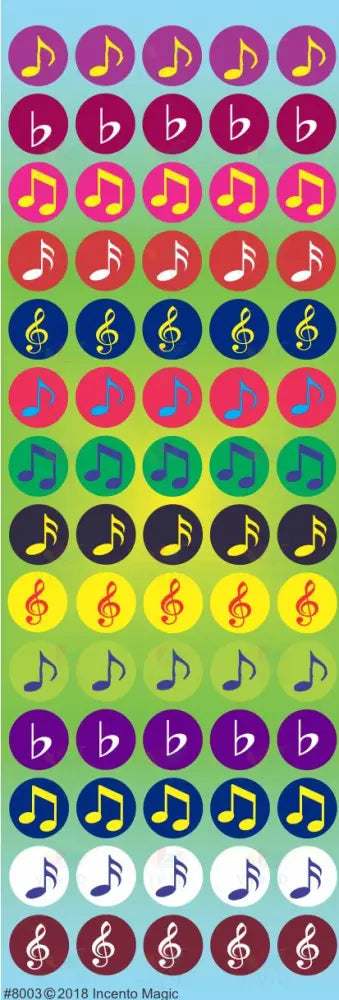8003 Musical Stickers - 6 SHEETS - Classroom Management and Teacher Aid