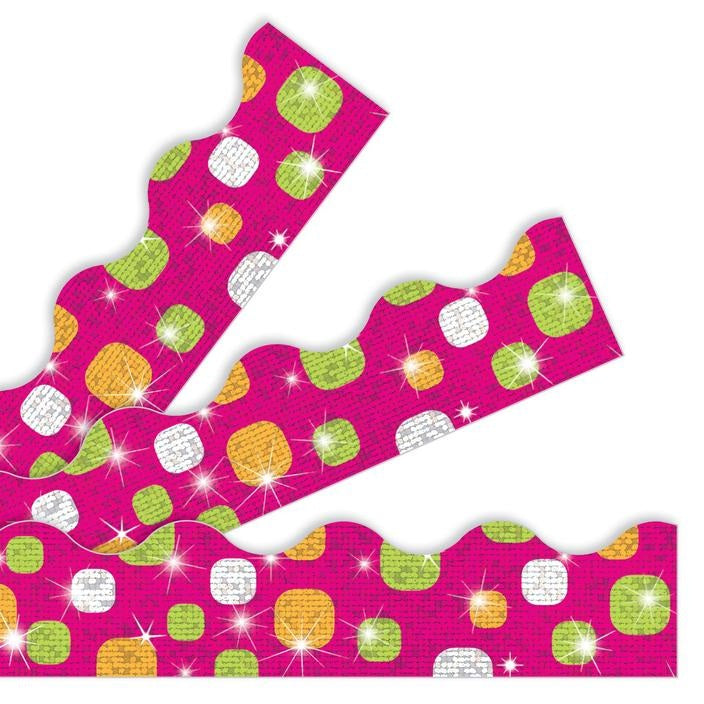 T92424 PINK GLITTER BORDER