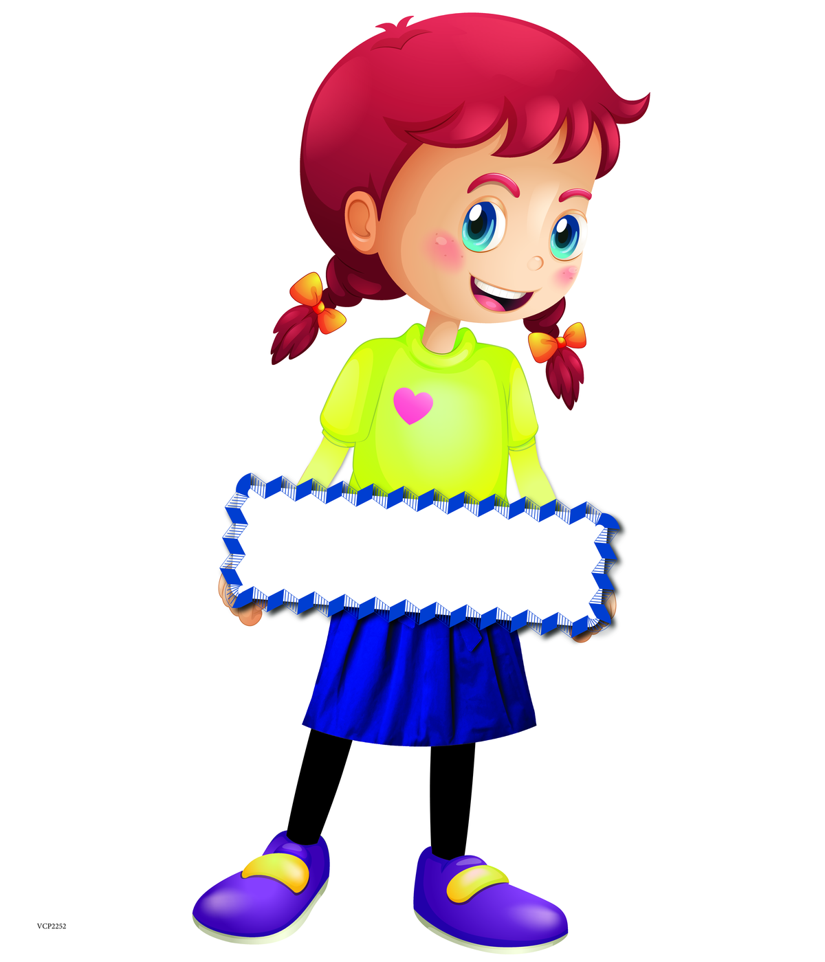 VCP2252 GIRL WITH BLANK SIGN