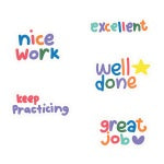 VS1111 KIDDY SCRIPT COLORFUL STICKERS