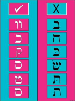 VYL3704C YIDDISH LANGUAGE ALEPHBEIS CHECKLIST POSTER