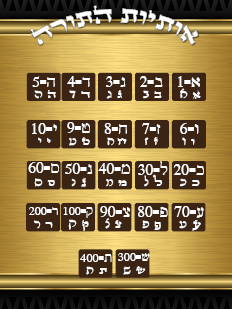 VYL4107 GEMATRIA POSTER WITH TORAH LETTERS