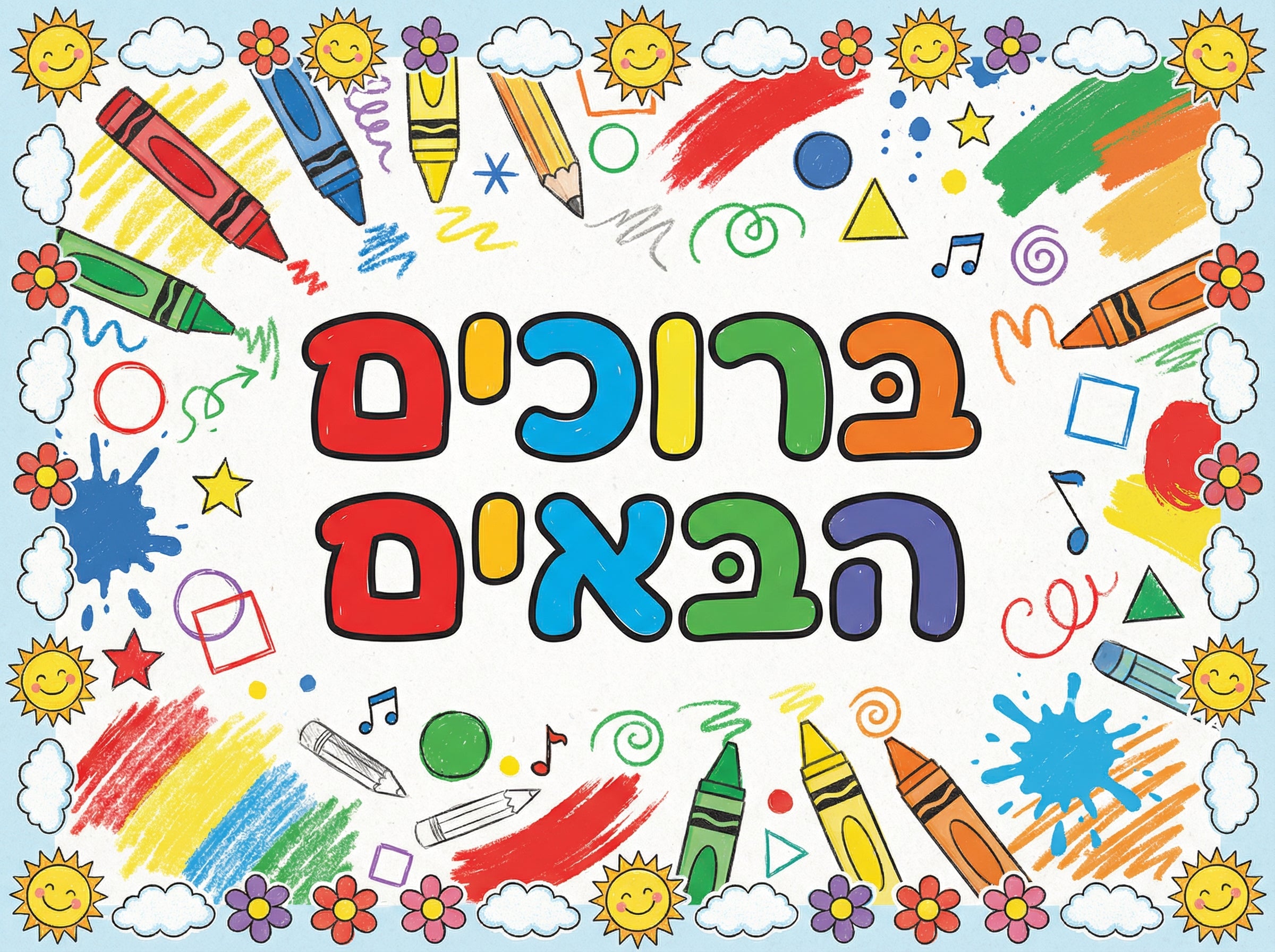 VYW9031 PRESCHOOL CRAYON LOOK WELCOME SIGN