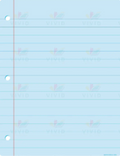 A92014 Write-on Wipe-off Looseleaf Paper Blue - 17x22’’ - Learning Charts Yiddish