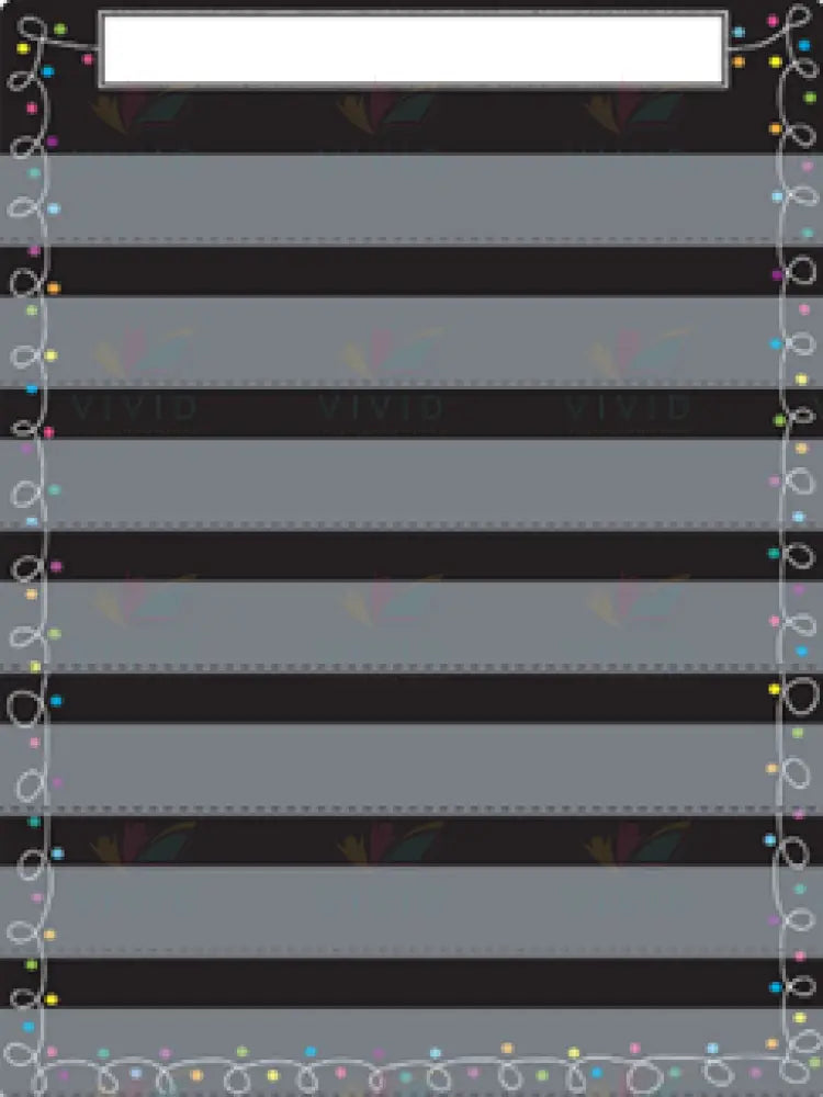 A94300 Schedule Chart with Pockets Black - 17x22’’ - Calendars