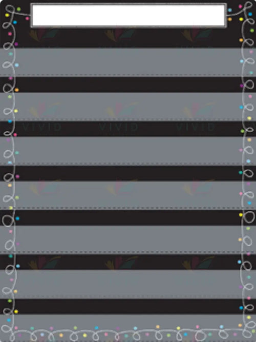 A94300 Schedule Chart with Pockets Black - 17x22’’ - Calendars