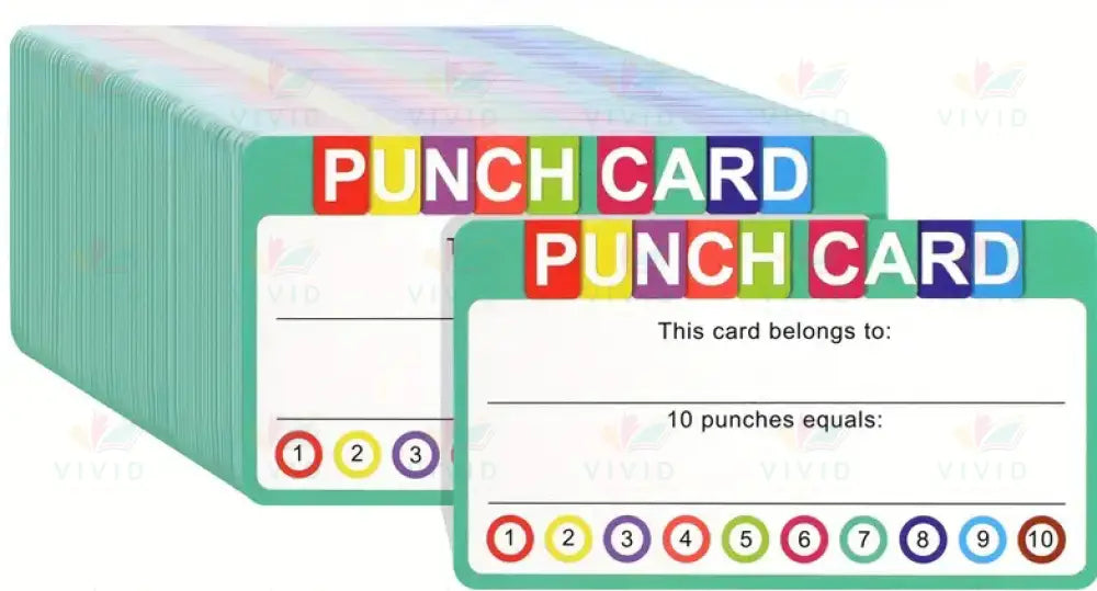 DO130 Punch Card 1-10 - 2x3 - Classroom Management and Teacher Aid