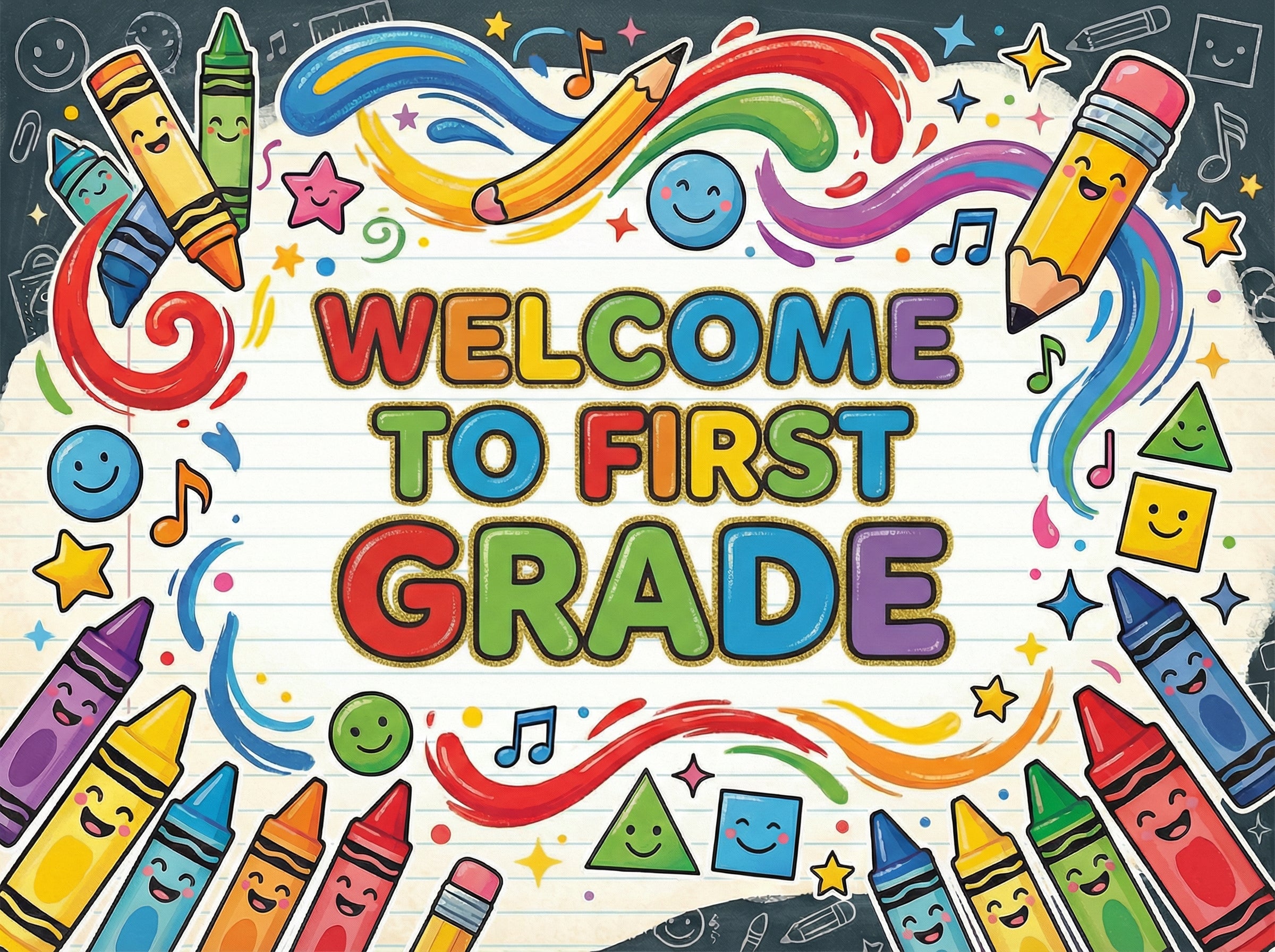 VEW9003 HAPPY CRAYON WELCOME