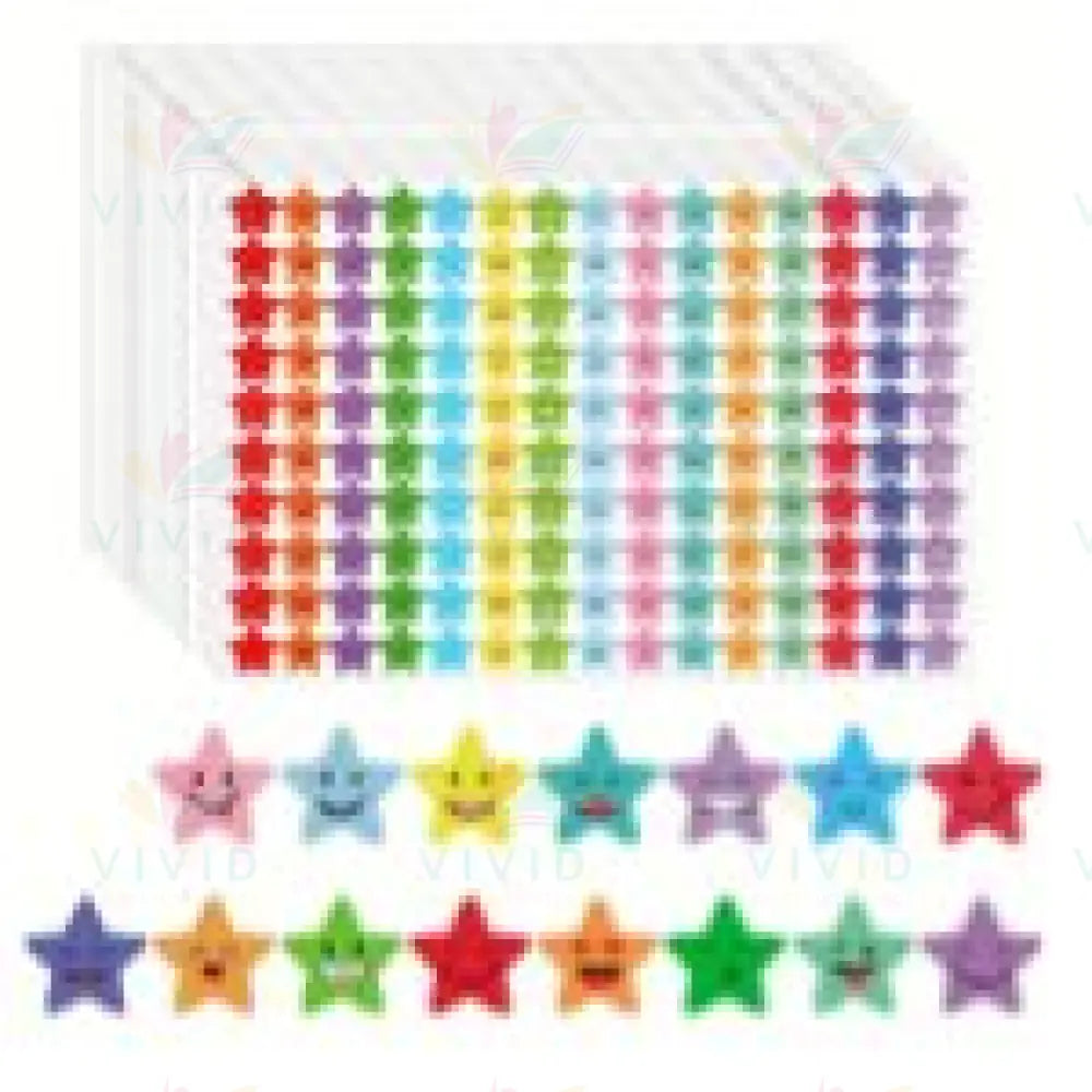 ON102 Star Smile Stickers -.5’’ - Classroom Management and Teacher Aid