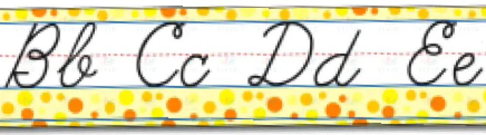 SC10015 Cursive letters with orange and yellow border - Learning Charts English