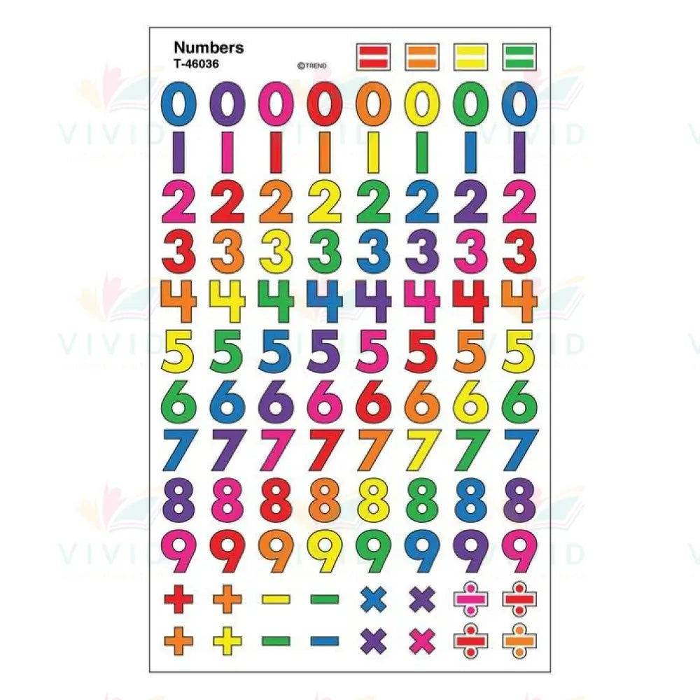 T46036 Numbers SuperShapes Stickers -.5’’ - Classroom Management and Teacher Aid
