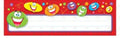 T69043 Happy smiles RED Name|Desk Plates - 3.5x11.5’’ - Classroom Management and Teacher Aid