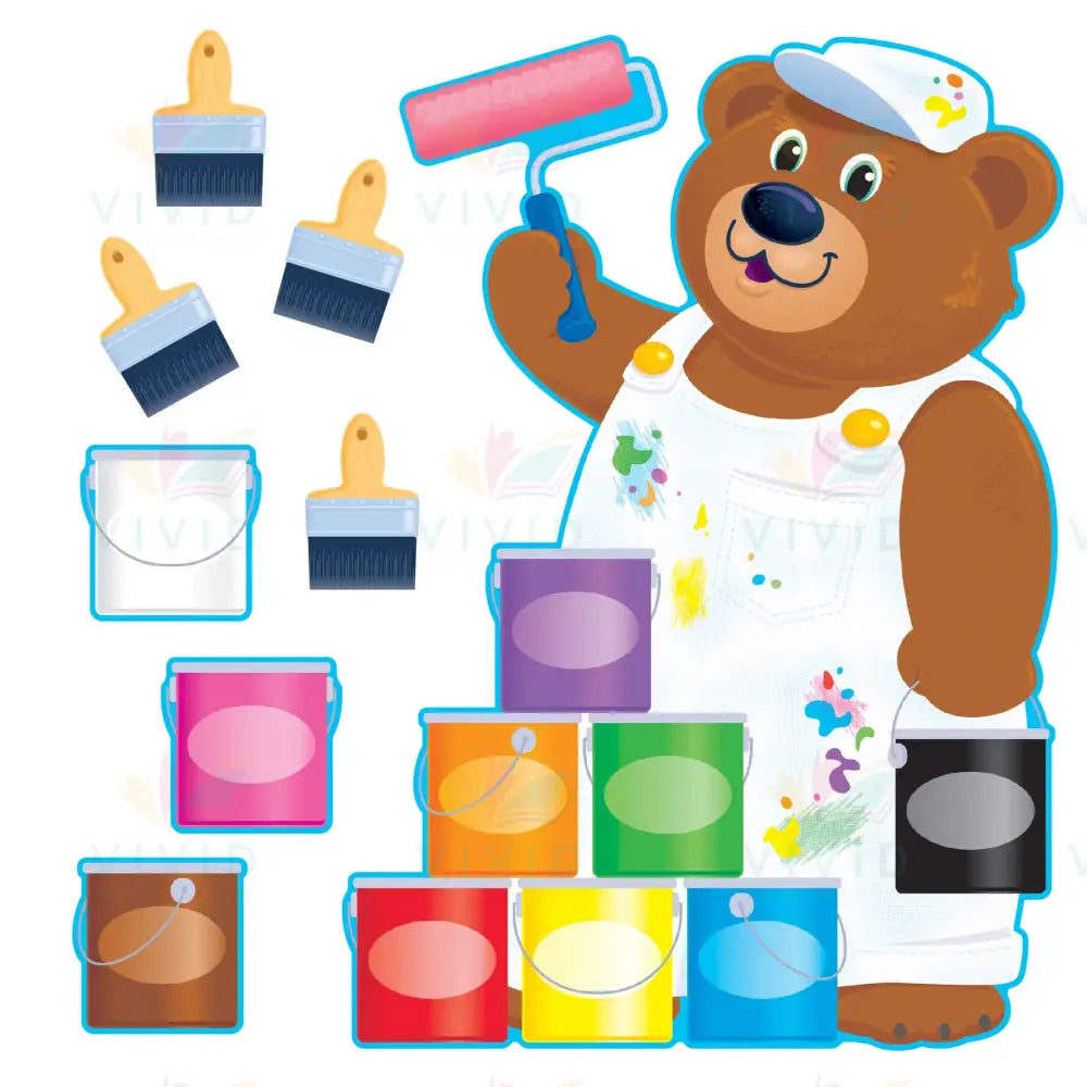 t8209 Happy Bear Paint Bulletin - varies - Bulletin Sets