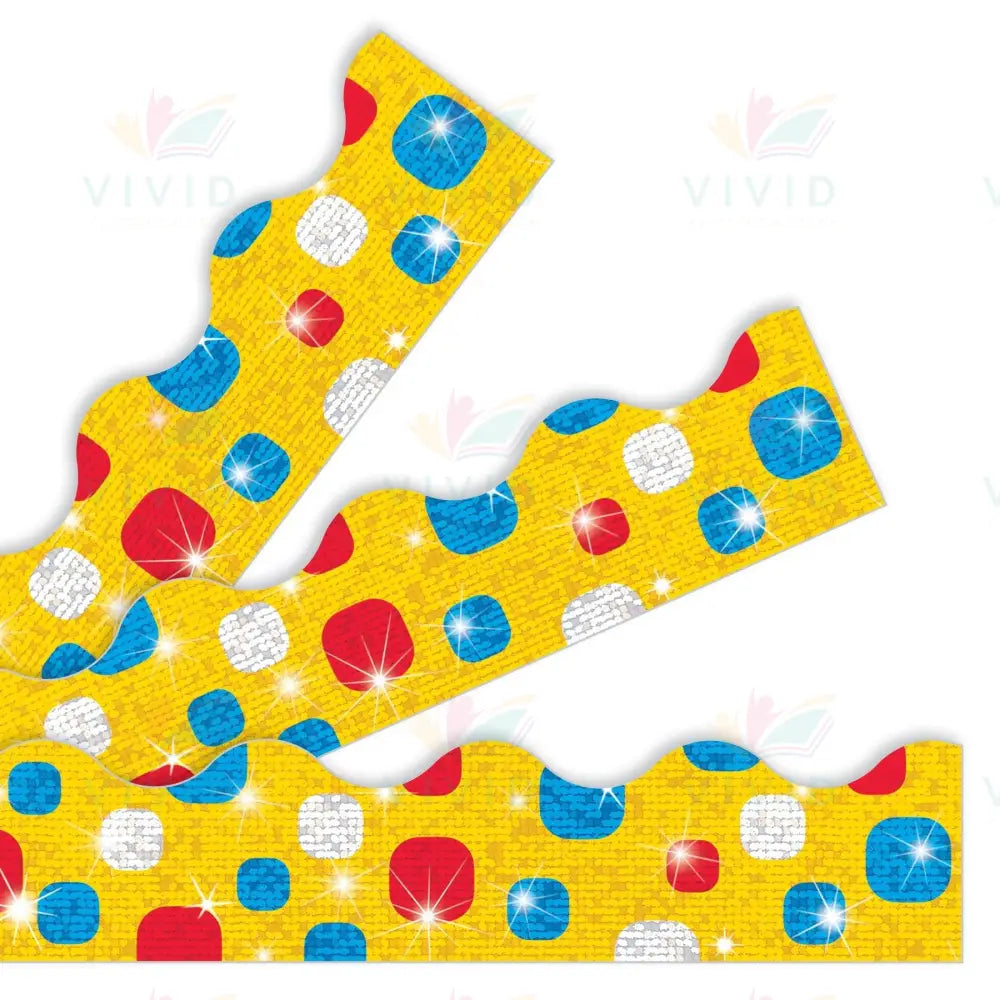 T92419 YELLOW GLITTER BORDER - Bulletin Trimmers