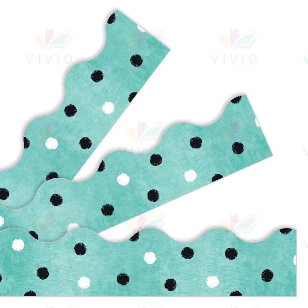 T92678 GREEN POLKA DOT BORDER - Bulletin Trimmers