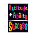 TA67323 Attitude + Ability Poster - 12x18 - Inspirational Quotes English