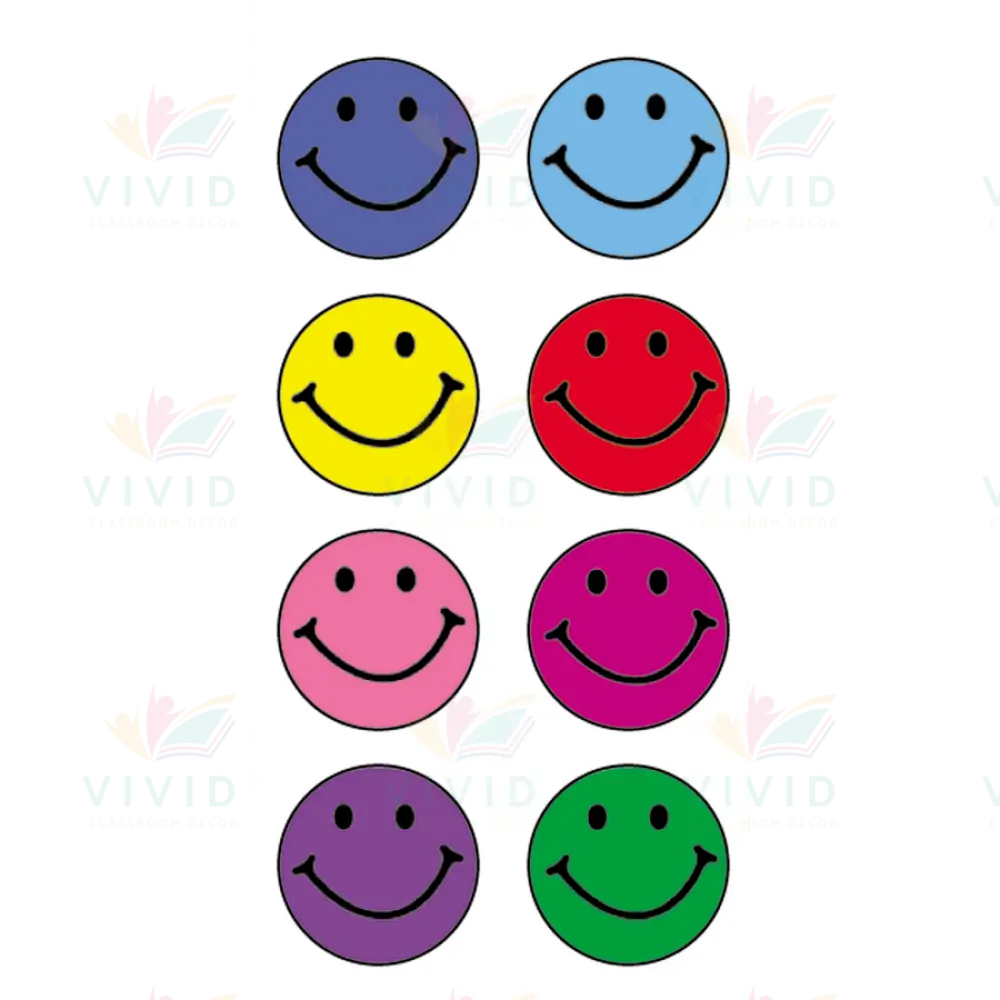 TCR1274 Large Smile Stickers - 1’’ - Classroom Management and Teacher Aid