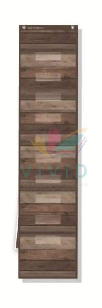 TCR20331 Dark Wood 10 Pocket File Storage Pocket Chart - 14x58’’ - Calendars