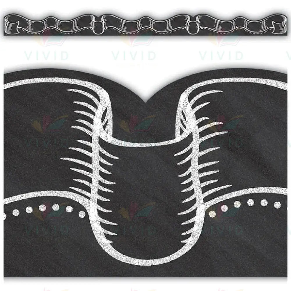 TCR3518 Chalkboard Ribbon Die Cut Border Trim - Bulletin Trimmers